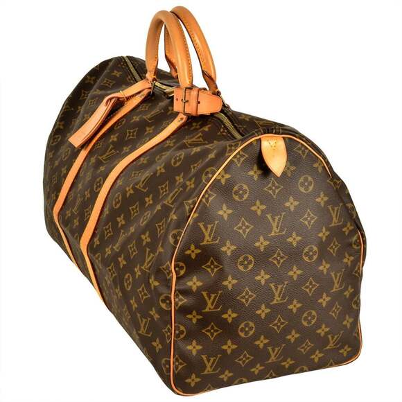 LOUIS VUITTON Authentic Brown Monogram Canvas Keepall 55 Boston Bag - Picture 3 of 11
